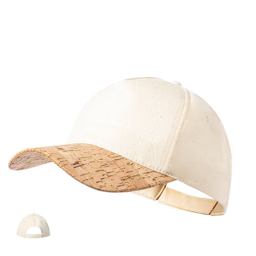 5-Panel Cap der Liene "Natur" aus Bio-Baumwolle, mit Naturkork-Visier - Vachir Personalisiert