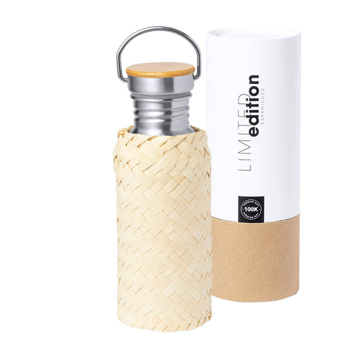 Flasche Limited Edition Diese Flasche im Öko-Design mit glatten Linien kombiniert ein Gehäuse aus Edelstahl, einen Strohhalmdeckel und einen Sicherheitsschraubverschluss mit einem Bambusboden - Ninvux Personalisiert