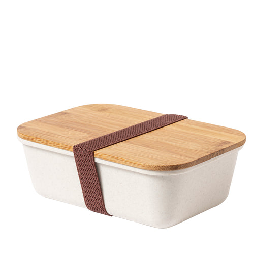 1l Brotdose aus widerstandsfähigem BPA-freiem PP-Kornmaterial, mit Bambusdeckel - Thadan Personalisiert