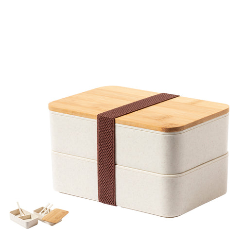1,4l Brotdose aus widerstandsfähigem BPA-freiem PP-Material, mit Bambusdeckel - Bawar Personalisiert