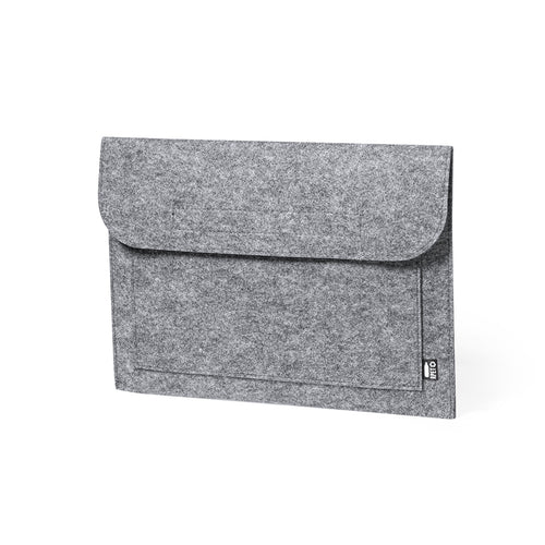 Laptophülle der Liene "Natur" aus widerstandsfähigem recyceltem RPET-Filz, das Ergebnis der Kombination des Recyclingprozesses von Kunststoffmaterialien mit der alten Technik der Filzherstellung, was zu einem...