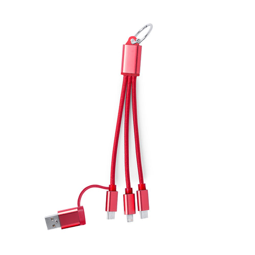 Ladekabel mit zwei Micro-USB/Lightning- und Typ-C-Anschlüssen (Eingang und Ausgang) - Frecles Personalisiert