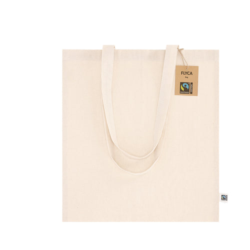 Linie "Natur" Tasche aus Baumwolle 180g/m2 in einem natürlichen Farbton - Flyca Fairtrade Personalisiert