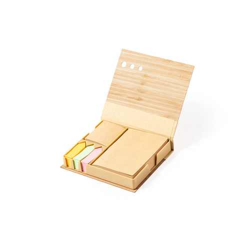 Linie "Natur" Notizzettelbox mit Bambusabdeckungen - Kokil Personalisiert
