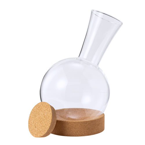 Linie "Natur" Dekanter aus Borosilikatglas, mit Boden und Deckel aus Naturkork - Seirten Personalisiert