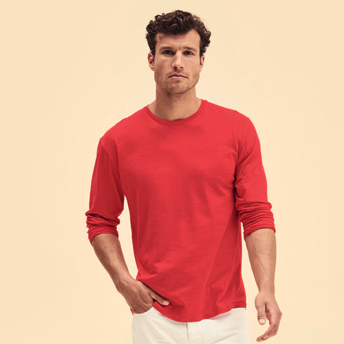 Farbiges Erwachsenen T-Shirt Iconic Long Sleeve von Fruit Of The Loom - Iconic Long Sleeve T Personalisiert