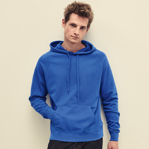 Felpe Adulto Lightweight Hooded Sweat Personalizzato - Felpa leggera taglia adulto Fruit Of The Loom con cappuccio e cordoncino piatto abbinato