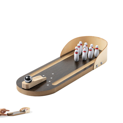 Mini-Bowlingspiel, hergestellt aus widerstandsfähigem Holz - Strike Personalisiert