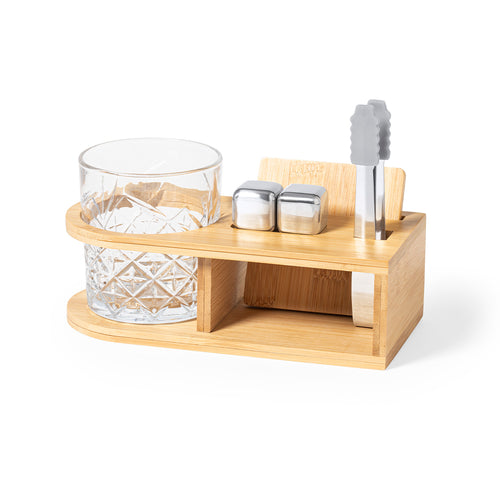 Hochwertiges Whisky-Set mit elegantem Bambus-Ständer - Devon Personalisiert