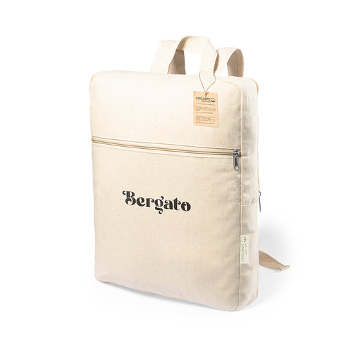 Rucksack der Linie Natur aus weichem Bio-Baumwollmaterial in natürlicher Farbe - Lagrit Personalisiert