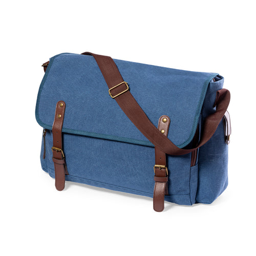 Timeless design backpack, made in durable 480g/m2 canvas, with closing straps and PU leather carrying handle - Gibson Personalisiert