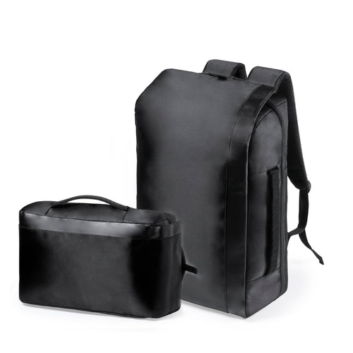 Eleganter Rucksack aus widerstandsfähigem Polyester, mit Details aus PU-Leder - Sleiter Personalisiert