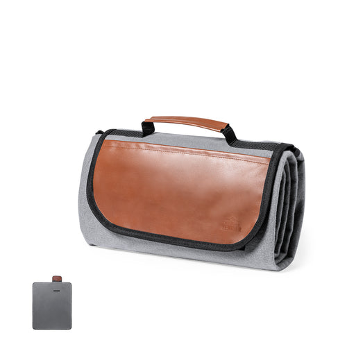 Hochwertige Picknickdecke aus strapazierfähigem 160g/m2 RPET-Polyester mit grauer Oberfläche - Pirsoy Personalisiert