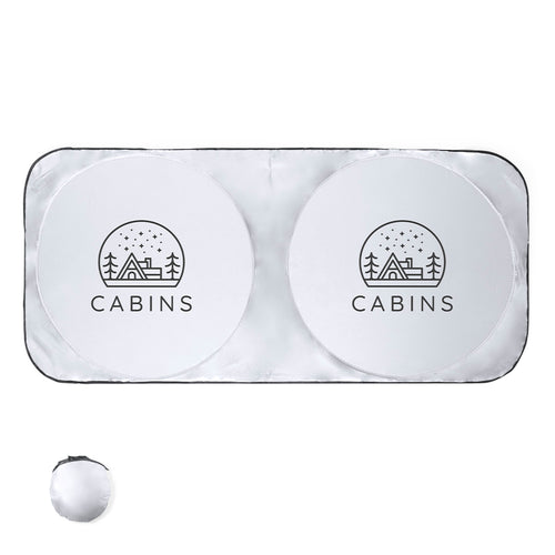 Echter faltbarer Sonnenschirm aus strapazierfähigem silbernem Polyester - Sertark Personalisiert