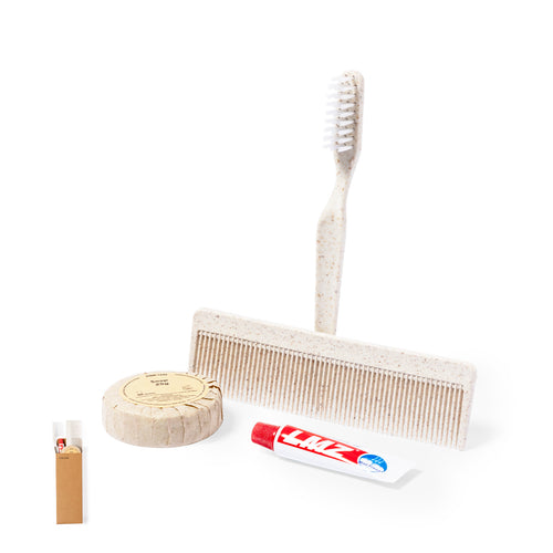 Accessori Da Viaggio Essential Kit Personalizzato - Set da toeletta essenziale con spazzolino, dentifricio, pettine e sapone
