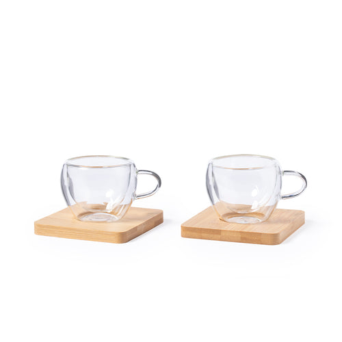 Set aus 2 doppelwandigen Bechern mit einem Fassungsvermögen von 60 ml - Gladen Personalisiert