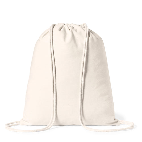 Linie Natur Rucksack mit Kordelzug aus Baumwolle 180g/m2 in natürlicher Ausführung - Serlen Personalisiert