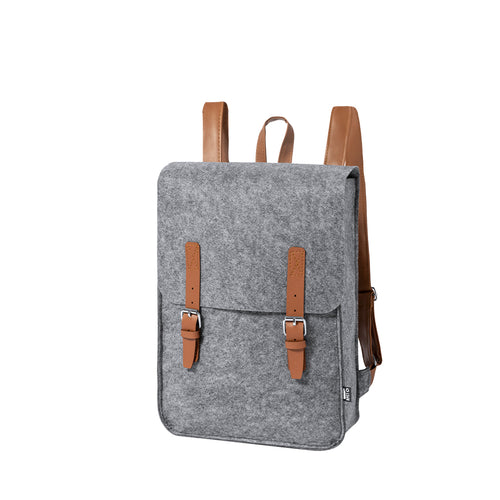 Design-Rucksack aus strapazierfähigem RPET-Filz, mit Reißverschluss, Tragegriff und Schulterriemen aus Kunstleder - Zakian Personalisiert