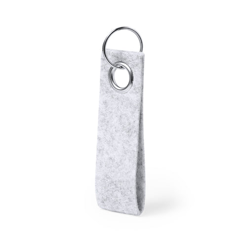 Eleganter Schlüsselanhänger mit Filz-RPET-Band und verchromter Metallöse - Triax Personalisiert