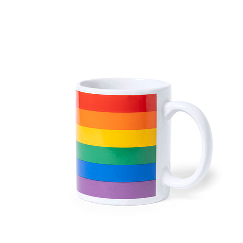 Regenbogenbecher mit einem Fassungsvermögen von 370 ml, aus Keramik und mit einem mehrfarbigen Design - Mercurik Personalisiert