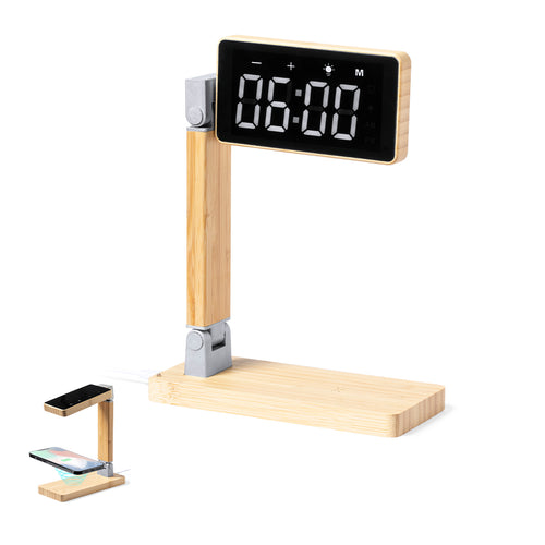 Multifunktionsuhr mit hintergrundbeleuchtetem Touchscreen und integriertem 15-W-Wireless-Ladegerät, mit USB-Ausgang (5 V DC 2 A) - Edres Personalisiert