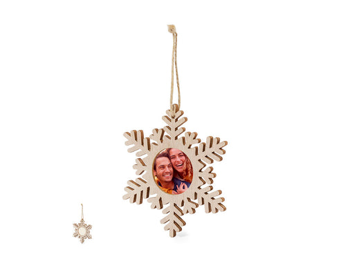 Eleganter Weihnachtsschmuck mit Fotorahmen aus weichem Holz - Jorik Personalisiert