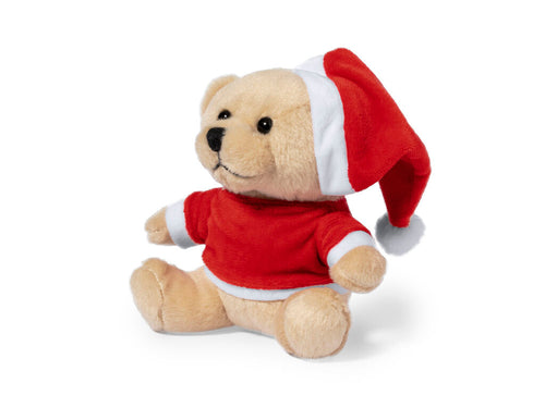 Zarter und weicher Teddybär mit personalisierbarem T-Shirt und origineller Weihnachtsmannmütze - Kuisy Personalisiert