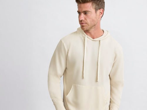 Felpe Adulto Landon Personalizzato - Felpa leggera unisex con tasca a canguro e cappuccio foderato in maglia liscia, con coulisse in tinta