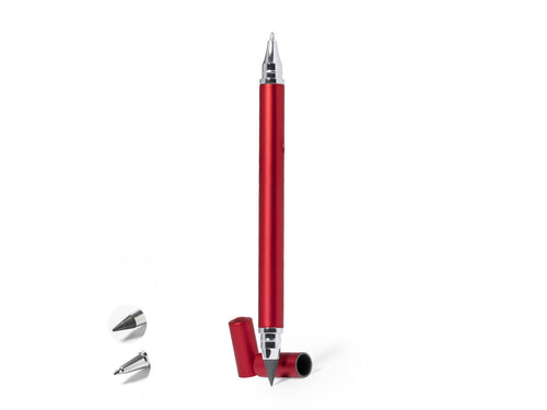 2-in-1-Dauerbleistift mit Kapuzenverschluss, mit Kugelschreiber an einem Ende (Jumbo-Füller und blaue Tinte) und Dauerbleistift am anderen Ende, damit Sie immer denselben Stift verwenden und keinen Abfall...