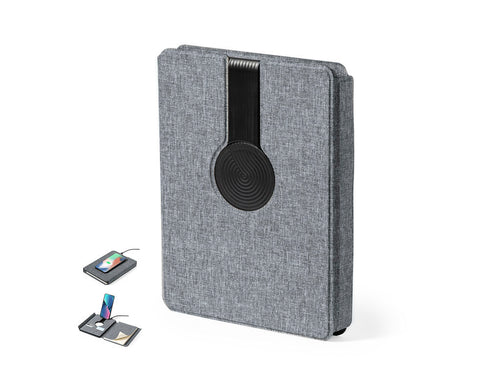 Multifunktionaler Ordner/Binder mit Magnetverschluss aus 300D RPET-Polyester, hergestellt aus recyceltem Kunststoff - Morrison Personalisiert