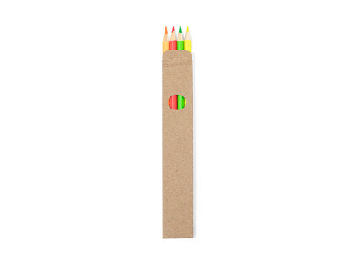 Set mit 4 Bleistiften in einer Schachtel aus recyceltem Karton mit Fenster - Tucker Personalisiert