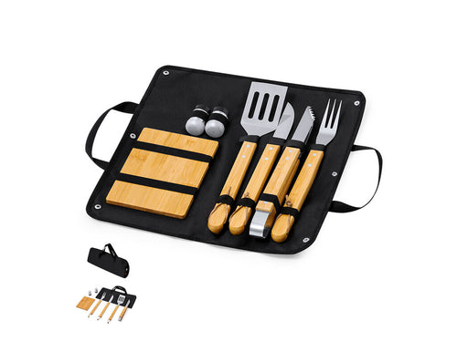 Grillset aus Bambus und Edelstahl - Estrol Personalisiert