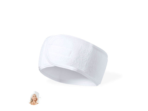 Verstellbares Stirnband aus weichem Polyester mit Klettverschluss, damit die Haare beim Auftragen der Schönheitsbehandlungen nicht im Weg sind - Madax Personalisiert
