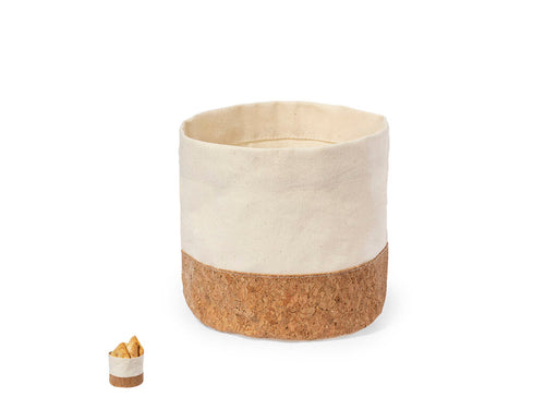 Brotkorb aus weicher Baumwolle mit Korkboden und rundem Design - Zolar Personalisiert