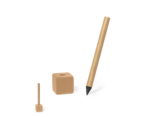 Ewiger Bleistift aus recyceltem Karton, inklusive Halter - Soiny Personalisiert
