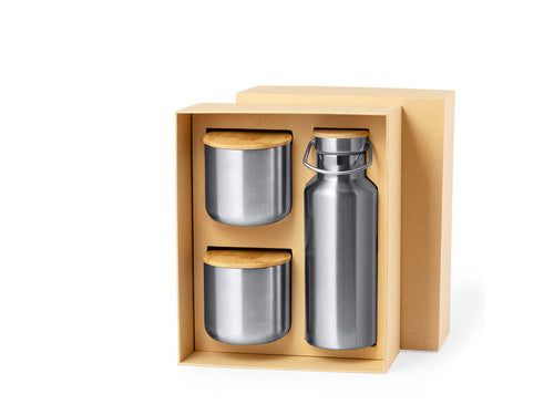 Praktische Thermoskanne und Becher aus Edelstahl - Dickinson Personalisiert