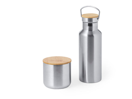 Praktisches Trink- und Thermobecher-Set aus Edelstahl - Debris Personalisiert