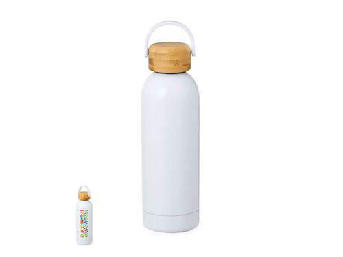 Thermoflasche mit 500 ml Fassungsvermögen, aus doppelwandigem Edelstahl gefertigt und speziell für den Sublimationsdruck entwickelt - Jano Personalisiert