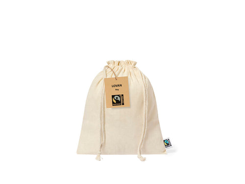 Natur Linie Tasche, hergestellt aus Baumwolle 105g/m2 in natürlicher Farbe - Lovan Fairtrade Personalisiert