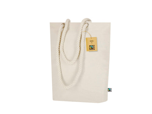 Natur Linie Tasche aus Baumwolle mit einer natürlichen Farbe 280g/m2 - Hexa Fairtrade Personalisiert