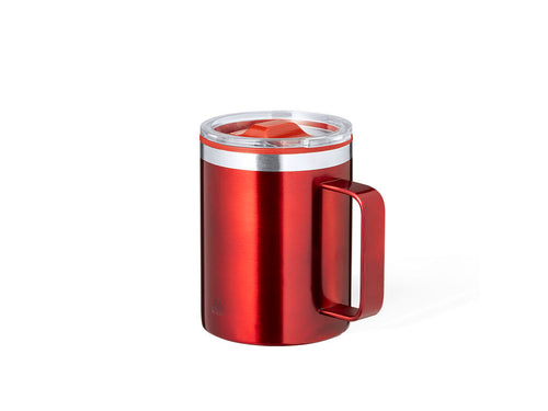 Thermotasse aus recyceltem Edelstahl, doppelwandig und einem Fassungsvermögen von 400 ml - Suprax Personalisiert