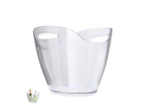 Stilvoller transparenter 8-Liter-Eiskübel aus strapazierfähigem PS - Aretha Personalisiert