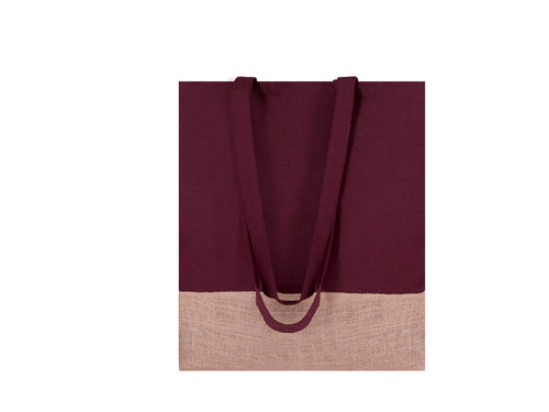 Tragetasche aus Baumwollmaterial 120 g/m2 in Kombination mit Jute - Suelva Personalisiert