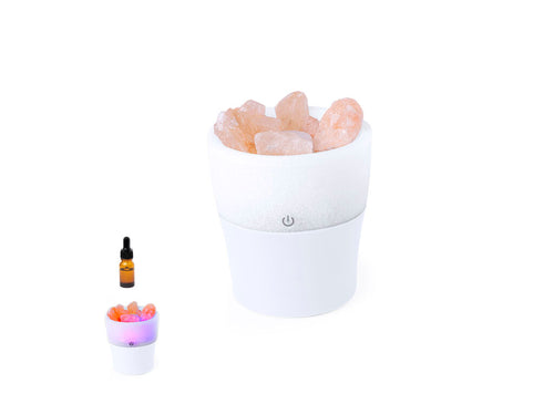 Eleganter und dekorativer Luftbefeuchter mit integriertem Aromadiffusor mit Himalayasalz - Boucher Personalisiert