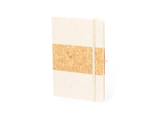 Notizblock mit Hardcover aus Kork und Leinen - Yacard Personalisiert