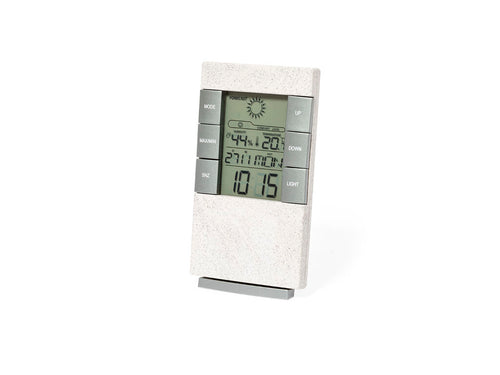 Wetterstation aus Weizenstroh, mit Thermometer und Hygrometer - Maginly Personalisiert