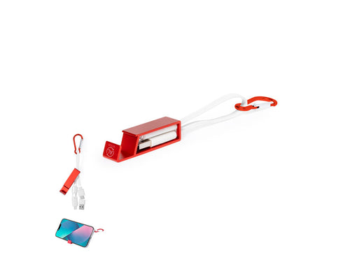 Multifunktions-Ladekabel aus recyceltem Aluminium und mit intelligentem Design zur bequemen Aufbewahrung der Ladekabel sowie zum einfachen Transport - Pek Personalisiert