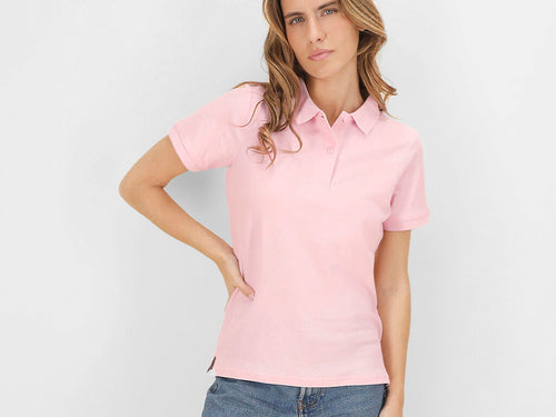 Damen Kurzarm-Poloshirt aus 100% gekämmter Baumwolle Ring Spun 220g/m2 - Koupan Personalisiert