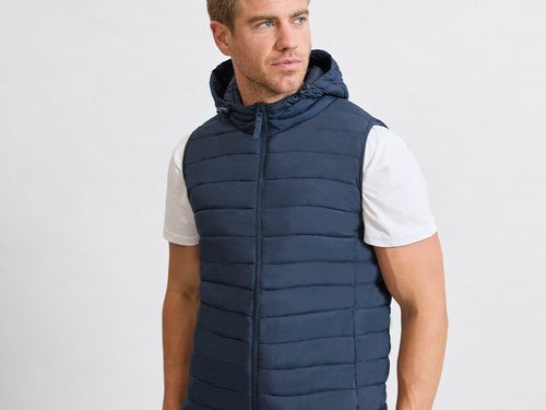 Gilet Dempax Personalizzato - Gilet unisex in caldo e morbido materiale RPET 100%, con cappuccio regolabile tramite elastici