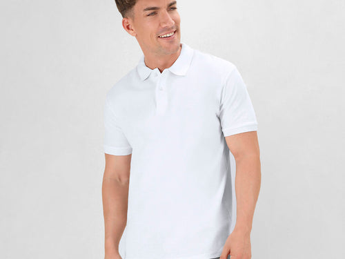 Piqué-Poloshirt für Erwachsene in Weiß - Koupan Personalisiert
